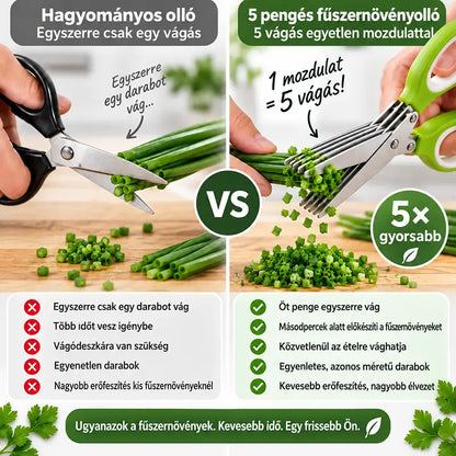 |⏰ Utolsó nap! 70% kedvezmény|  ✨✂️ 5 pengés fűszernövény-olló – Vágja fel a friss fűszernövényeket pillanatok alatt