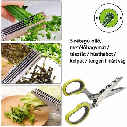 |⏰ Utolsó nap! 70% kedvezmény|  ✨✂️ 5 pengés fűszernövény-olló – Vágja fel a friss fűszernövényeket pillanatok alatt