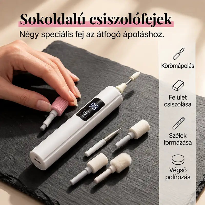 |⚡2026-os Óriási Akció 70% KEDVEZMÉNY🔥|✨PurieJoy® 2 az 1-ben Professzionális Elektromos Körömreszelő és Polírozó