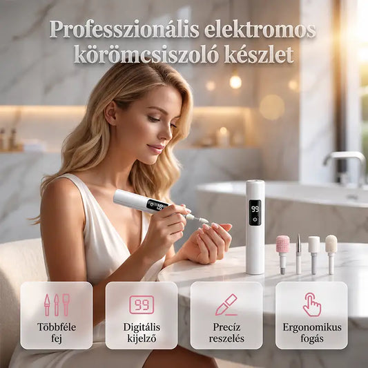 |⚡2026-os Óriási Akció 70% KEDVEZMÉNY🔥|✨PurieJoy® 2 az 1-ben Professzionális Elektromos Körömreszelő és Polírozó
