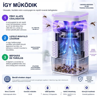 | 🔥UTOLSÓ NAP - 70 % KEDVEZMÉNY🌟 |🦟UV szúnyog- és rovarcsapda átlátszó gyűjtőtartállyal