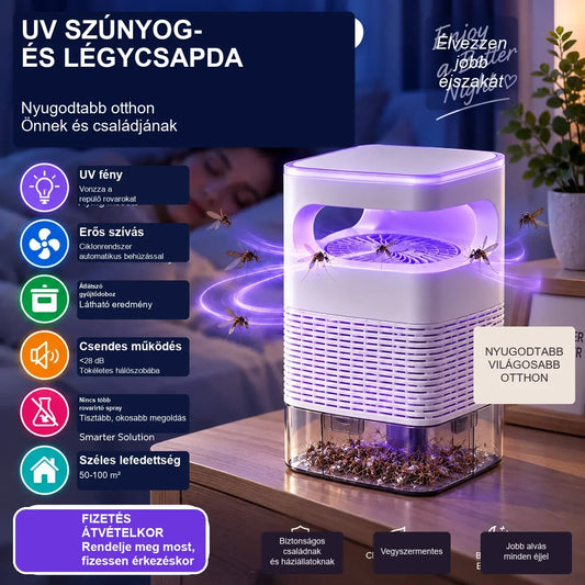 | 🔥UTOLSÓ NAP - 70 % KEDVEZMÉNY🌟 |🦟UV szúnyog- és rovarcsapda átlátszó gyűjtőtartállyal