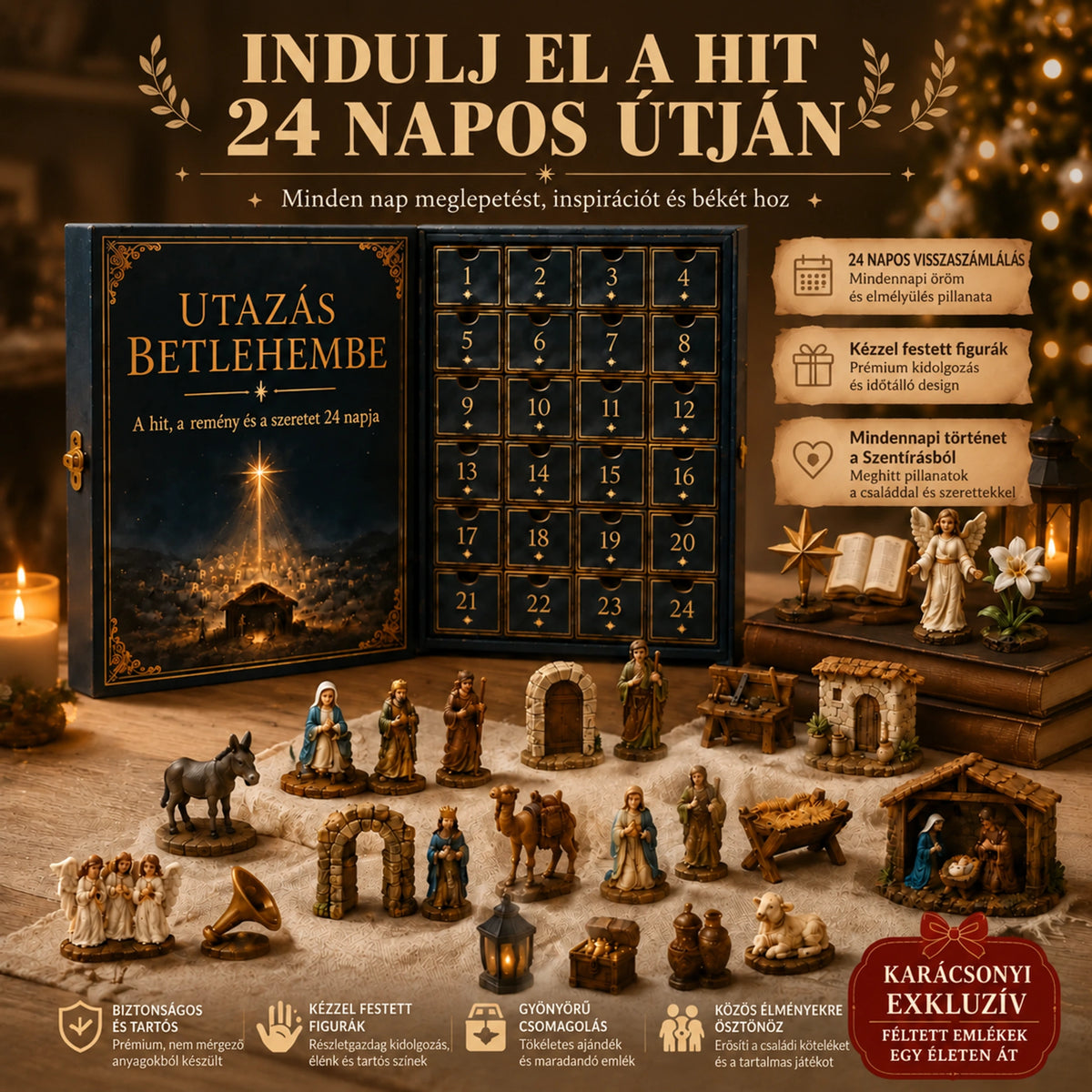 Limitált kiadás! 🔥 🎉Csak 200 darab! 🌟🎄Utazás Betlehembe adventi naptár 2026