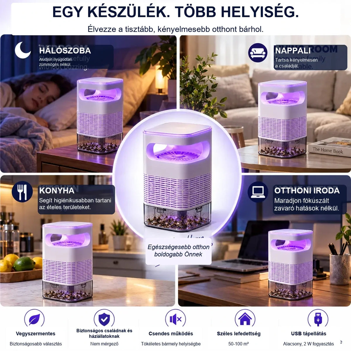 | 🔥UTOLSÓ NAP - 70 % KEDVEZMÉNY🌟 |🦟UV szúnyog- és rovarcsapda átlátszó gyűjtőtartállyal