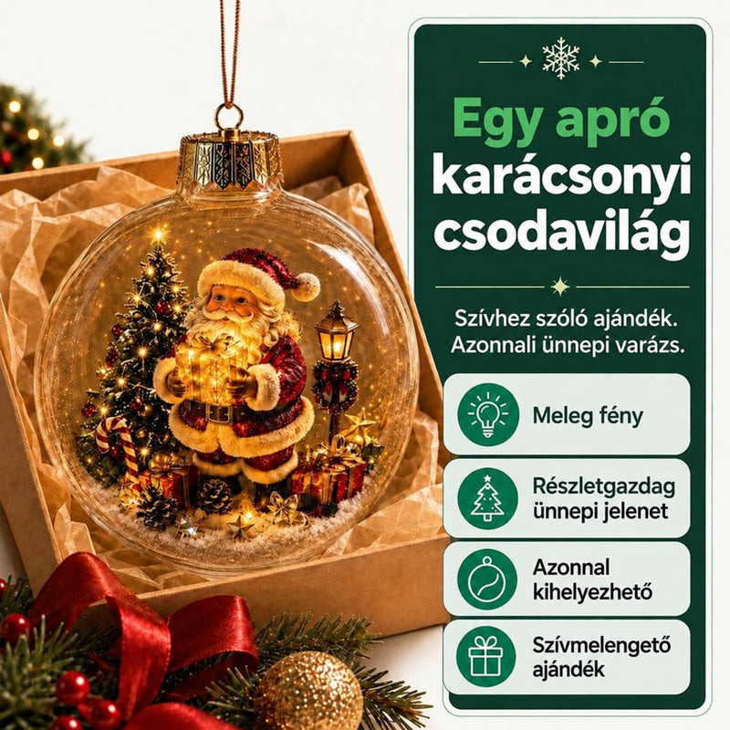 Wellstiep világító karácsonyi dioráma dísz - magyar infografika 3