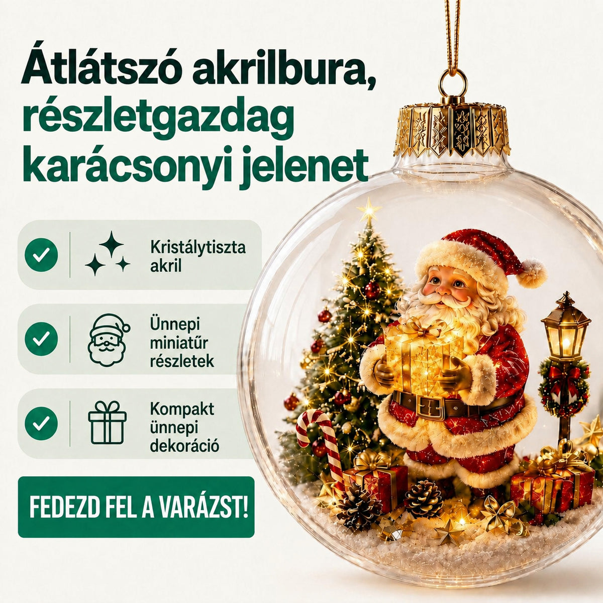 Wellstiep világító karácsonyi dioráma dísz - magyar infografika 8