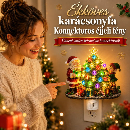 Wellstiep ékköves karácsonyfa konnektoros éjjeli fény - 1