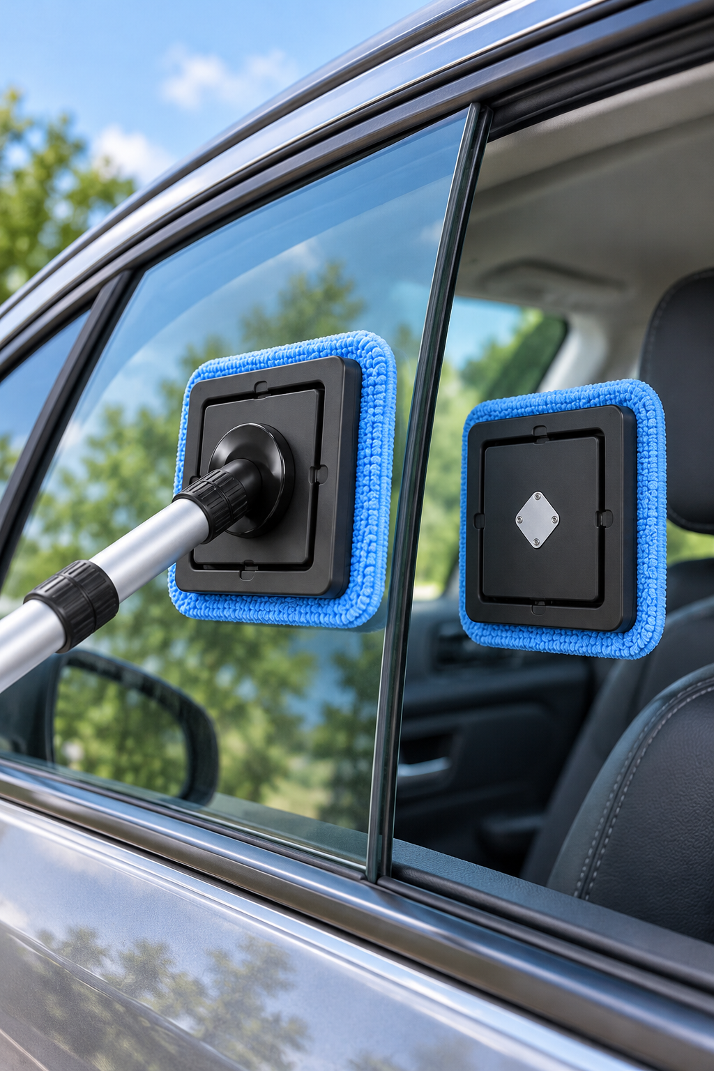 Wellstiep handled head and companion magnetic head positioned on accessible glass