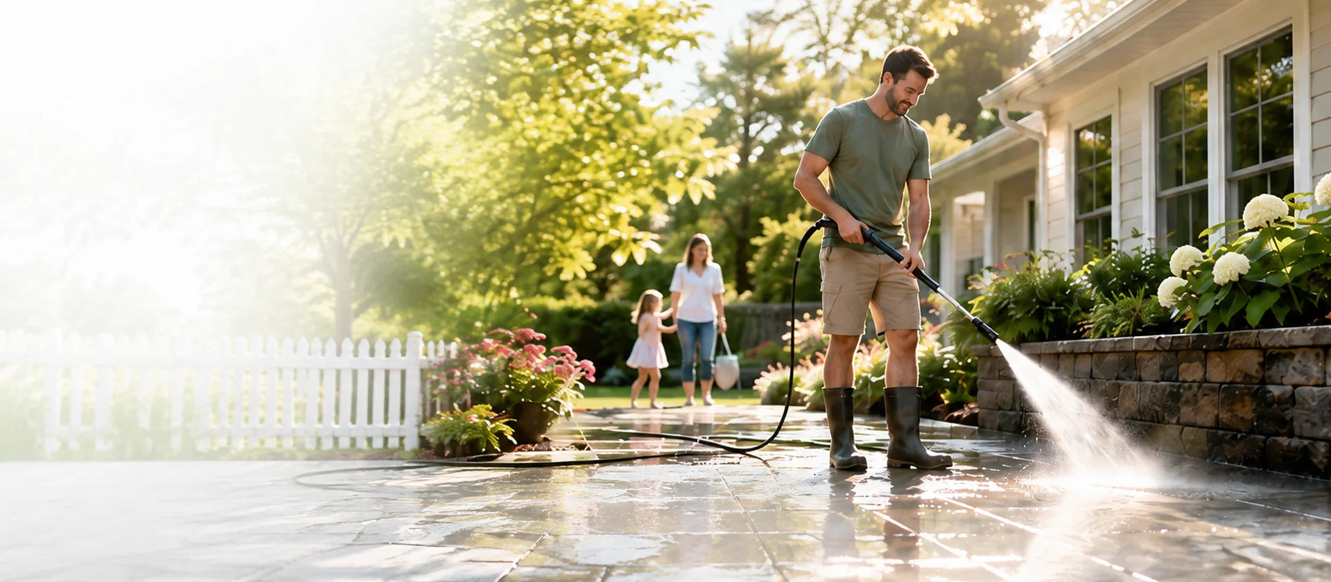 Outdoor patio cleaning with Wellstiep